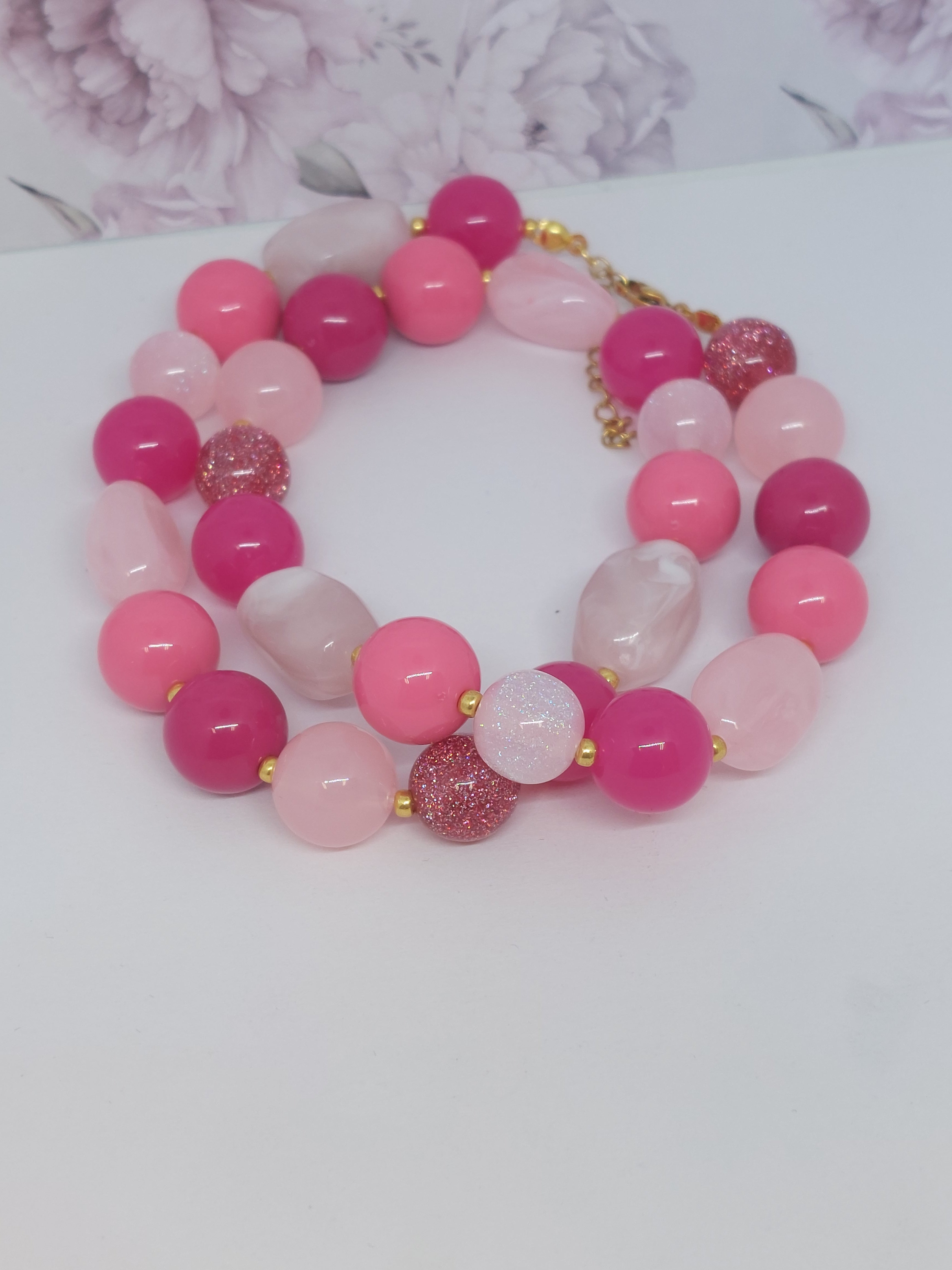 Kralenketting Roze mix