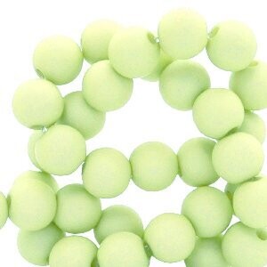 Matt Lime green 6 mm Acryl kraal