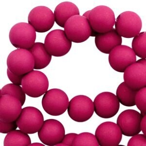 Matt Magenta purple 6 mm Acryl kraal