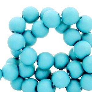 Matt Aquamarine blue 4 mm Acryl kraal