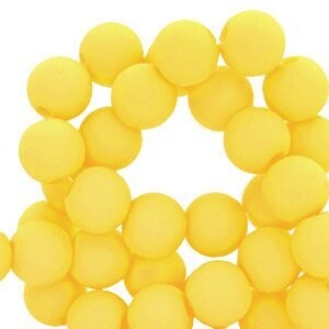 Matt Blazing yellow 4mm Acryl kraal