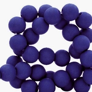 Matt Dark blue 4mm Acryl kraal