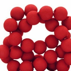 Fiery red 6mm Acryl kraal