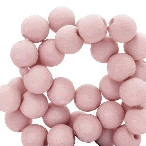 Matt Vintage pink 4mm Acryl kraal