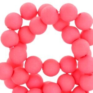 Hot coral pink 4 mm Acryl kraal