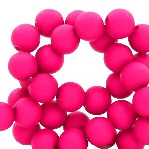 Neon pink 4mm Acryl kraal