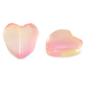 Hartje Peach pink (glaskraal)