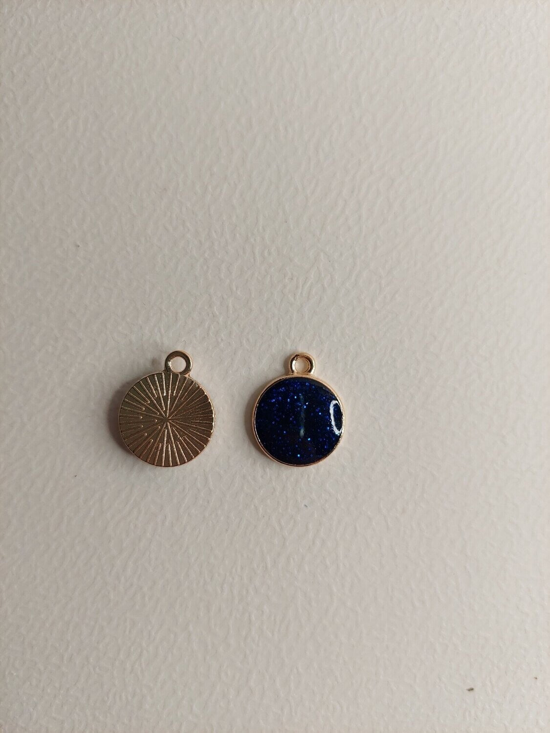 Rond glitter donker blauw