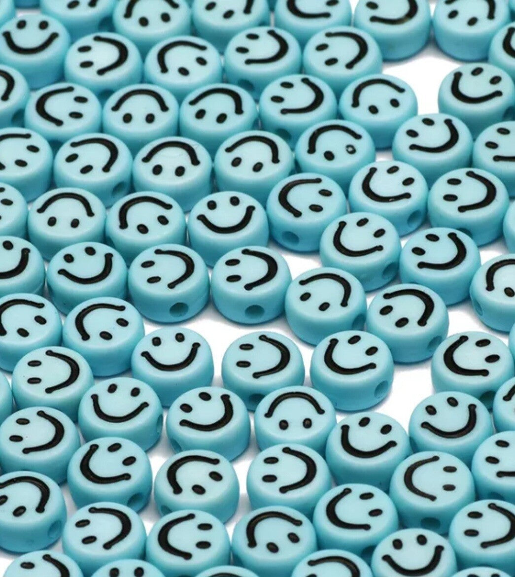 Smiley kraal  blauw