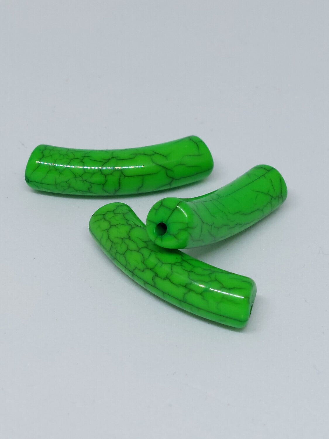 Tube kraal Crackle groen