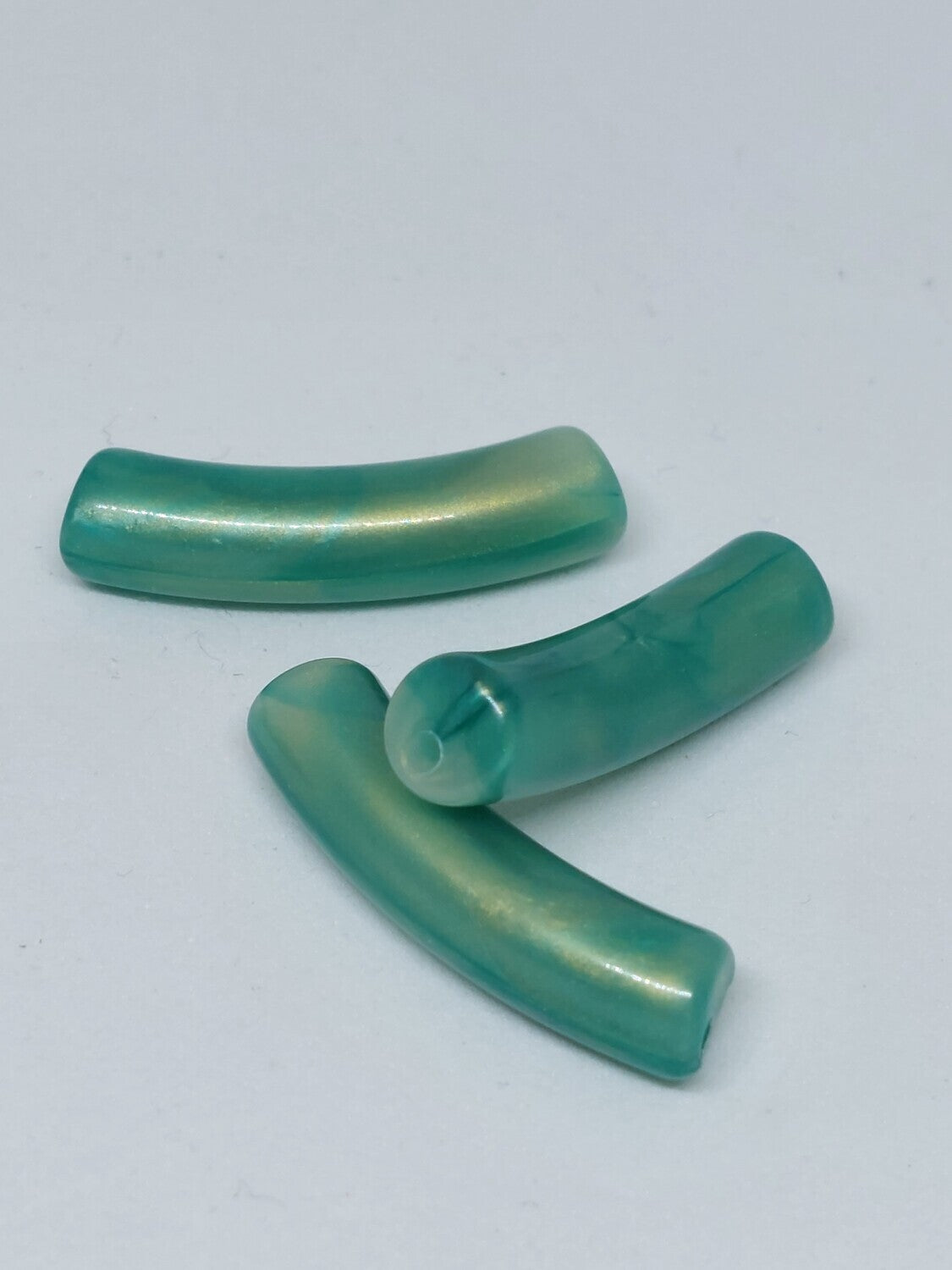 Tube kraal Two tone zeegroen