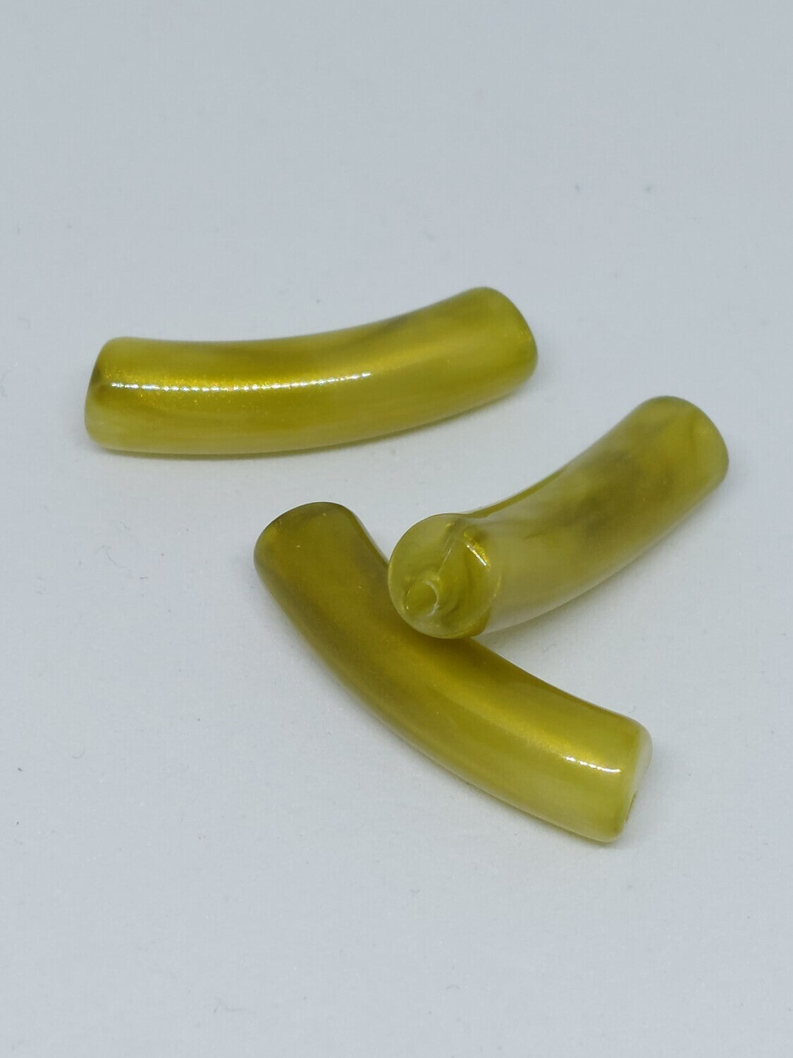 Tube kraal Two tone olijf groen