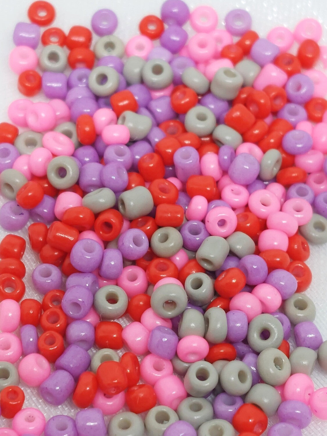 Rocailles Mix roze/paars 8/0 (3mm)