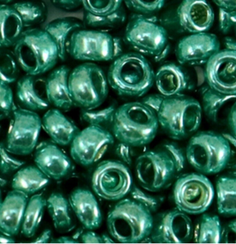 Rocailles Metallic shine ocean green 6/0 (4mm)