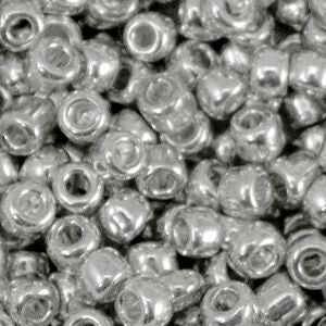 Rocailles Metallic shine silver 6/0 (4mm)