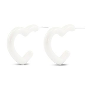 Trendy oorbellen hart White-pearl shine coating
