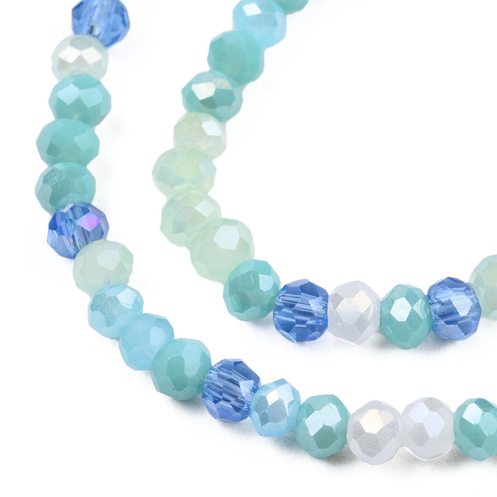 Facetkraal rondelle light sky blue  4.5mm
