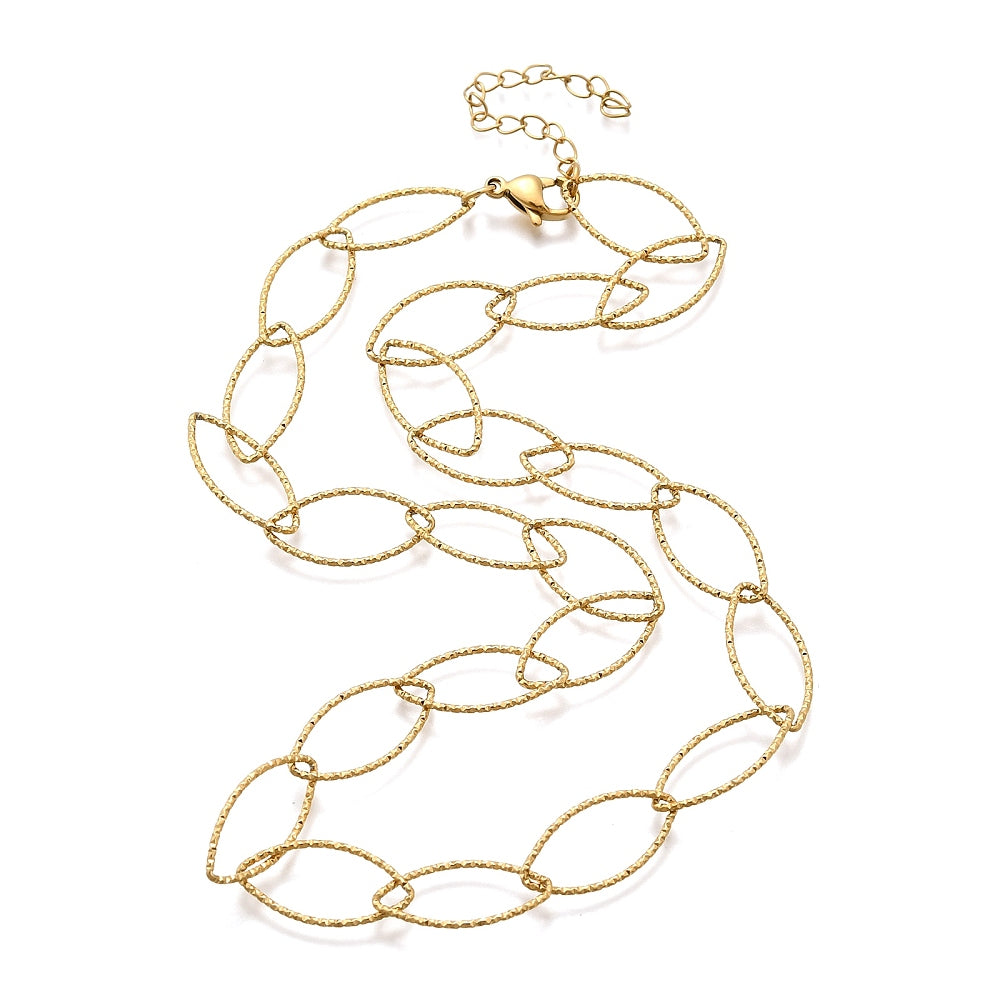 Ketting Horse eye goud (RVS)