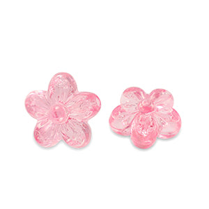 Acryl kralen bloem Transparant pink