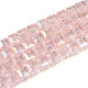 Glaskraal vierkant facet Pink
