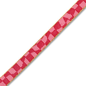 Lint met tekst geblokt Pink-red-gold