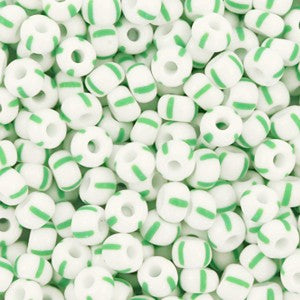 Preciosa rocailles 6/0  white-green