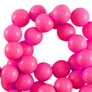 Shiny Fuchsia pink 6mm Acryl kraal