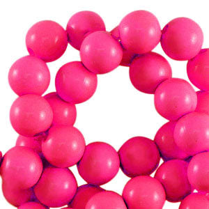 Shiny Fuchsia pink 8mm Acryl kraal
